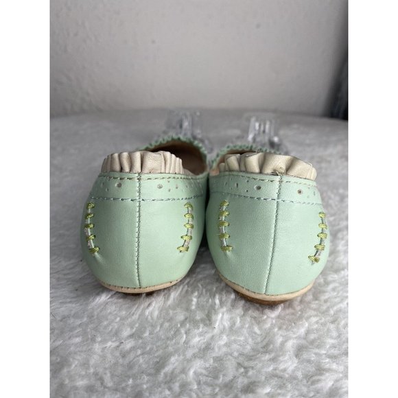 Terra Plana Womens Slip Ons Flats Green Ivory Leather Size EU 36 US 6 - Picture 10 of 13